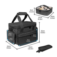 Travel Makeup Bag with Handle Wipe-Clean Cosmetic Bag Makeup Case with Removable Dividers for Journeyers