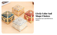 Exquisite Gift European Design Jewelry Box Long-Lasting Zinc Alloy Engraved Keepsake Case for Wedding