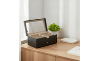 Eyewear Storage Box with Drawer Two-Layer Sunglass Organizer 12-Slot for Vanity