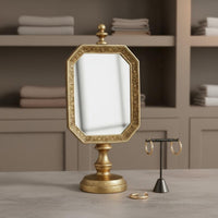 Tabletop Mirror Stand Vintage-Aesthetic Ornate Mirror Stand Reflective