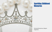 Princess Hair Comb for Girls, Crystal Headpiece, Kids Birthday Tiara, Elegant Crystal Hair Accessory