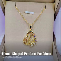 Mom Heart Necklace Symbolic Gift Mama Heart Necklace Versatile for Moms