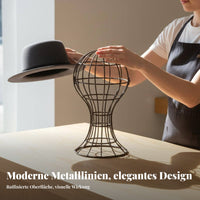 Metal Mannequin Head Stand Minimalist Design Hat Display Holder Stable Base