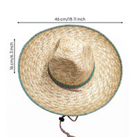 Mexican Sombrero Lightweight Wide Brim Straw Hat Breathable for Outdoor, Party