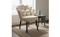 Petal Back Vanity Chair Includes Pillow Velvet Makeup Chair Space Saving
