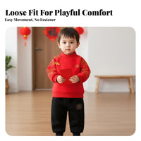 Infant New Year Costume, Chinese Style Tang Suit, Red Festive Dress, Boys & Girls, Soft Material
