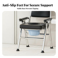 Adjustable Height Toilet Frame Foldable Commode Chair Multi-Purpose for Seniors