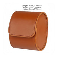 PU Leather Watch Box Soft Luxurious Cloth Lining Single Watch Travel Case Snap Button Closure Flat Bottom Stability