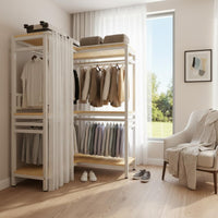 Accessible Corner Wardrobe Space-Saving Corner Garment Rack Accessible Clothes Rack Easy to Reach Metal Wardrobe Cabinet Large