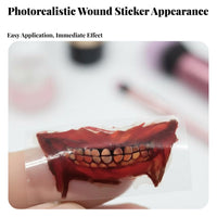 Fake Wound Sticker Waterresistant Fake Wound Decal Realistic Design for Adults, Kids