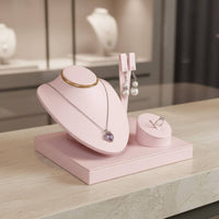 Necklace Earring Display Bust Faux Leather Finish Earring Display Stand
