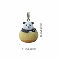 Gold-Tone Necklace with Panda Pendant Cute Panda Charm Necklace Cartoon-Style Animal Pendant Jewelry Miniature for Girls, Teens, Daily Wear, Layering, Gifting