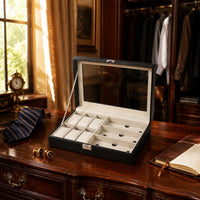Watch Display Case 9-Compartment Watch Display Box Dust Resistant