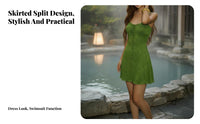 Tummy Control Skirtini Swimsuit Retro Design Two-Piece Swimdress Slimming Effect for Adults, Teens, Hot Season, Resort, Vacation