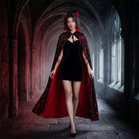 Chiropteran Cape Stand-up Collar Costume Cape Draping for Theater Performances