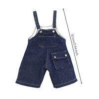 1/8 Doll Bib Overalls Simple to Put on Doll Overalls with Pocket Denim-Styled Clothing for Dollhouse, Photography