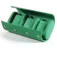 Watch Roll with Three Compartments Leather-Style Travel Watch Roll Portable for Collectors