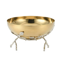 Decorative Bowl with Branch Stand Reflective Bowl with Stand Ornate for Tabletop