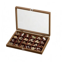 24 Compartment Jewelry Box Compartmented Tray Display Storage Dust Protection