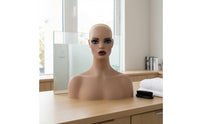 Head and Shoulders Mannequin Realistic Female Torso Form Skin-Tone