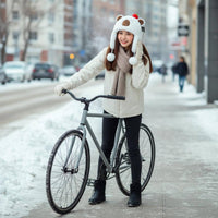 Capybara Fuzzy Hat Windproof Winter Headwear for Cycling, Women, Girls