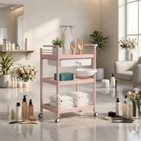 3-Tier Rolling Cart with Basin Mobile Salon Cart with Drawer Multi-Purpose
