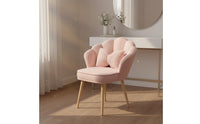 Petal Back Vanity Chair High-Density Sponge Cushion for Bedroom, Living Room