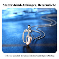 Big and Small Feet Pendant Necklace Sentimental Gift Mom and Baby Feet Necklace