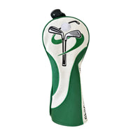 Green and White Golf Club Head Cover Black Tab Sports Gear for Golfers