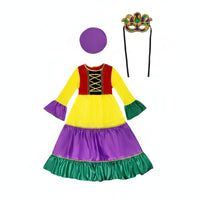 Carnival Cosplay Dress Multicolor Children's Wear Wide Skirt