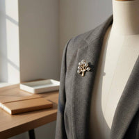 Pearl and Rhinestone Brooch Anti-Exposure Elegant Clothing Pin Long-Lasting