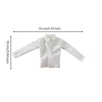 1/8 BJD Doll Shirt Long Sleeves Miniature Fashion Pointed Toy Clothing