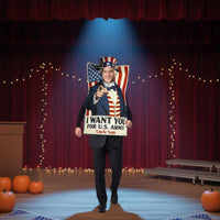 Uncle Patriotic Figure Poster Costume Stage Performance American Flag Outfit Red