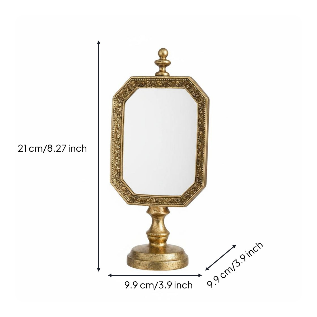 Tabletop Mirror Stand Vintage-Aesthetic Ornate Mirror Stand Reflective
