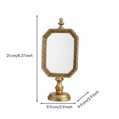 Tabletop Mirror Stand Vintage-Aesthetic Ornate Mirror Stand Reflective