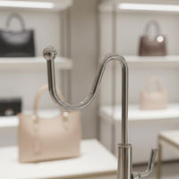 Handbag Display Stand Strong Load-Bearing Capacity Metal Bag Hanger Stand Countertop Handbag Holder Easy Assembly