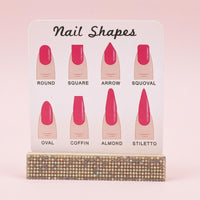 Nail Shape Chart Rhinestone Acrylic Nail Display Stand Decorative