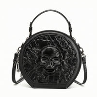 Skull Crossbody Bag with Detachable Strap Compact Purse Wipe-Clean for Festivals