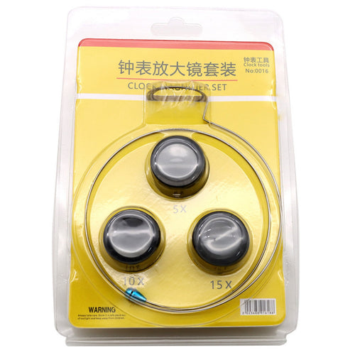 Hands-Unrestricted Design Watch Repair Loupe Set Multiple Magnifications (5X, 10X, 15X) Watch Repair Eye Loupe Portable and Lightweight