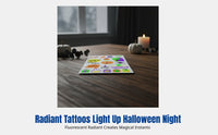 Fluorescent Kids Stickers, Halloween Pumpkin, Cartoon Face