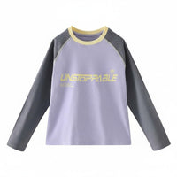 Quick-Dry kids' Long Sleeve T-Shirt Moisture-Wicking Color Block Raglan Tee Colorblock Design for Boys, Girls, Summer, Sports, Everyday Wear