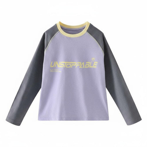 Quick-Dry kids' Long Sleeve T-Shirt Moisture-Wicking Color Block Raglan Tee Colorblock Design for Boys, Girls, Summer, Sports, Everyday Wear