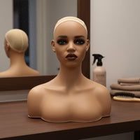 Shoulder Mannequin Bust PVC Realistic Head Bust for Salon Stylists