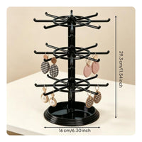 Rotating Jewelry Stand 360° Rotation Rotating Earring Tree Space Saving