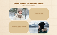 Thick Knit Winter Hat & Fleece-Lined Neck Gaiter, Unisex