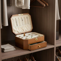 Lockable Jewelry Box Velvet Interior Wooden Jewelry Box Drawer Design Accessory Storage for Women