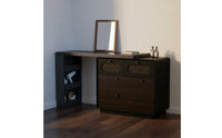 Easy to Clean Dressing Table with Storage Cabinet Adjustable Configuration Vanity with Chest of Drawers Scratch-Resistant Extendable Dressing Table Waterproof for Small Areas