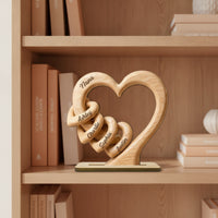 Wooden Heart with Base Freestanding Table Decor Eco-Friendly for Grandmothers