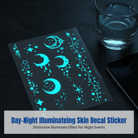 Night-Glow Butterfly Skin Decal Sticker, Cartoon Design, Face & Limb, Pale Navy