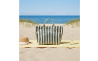 Striped Tote Bag Waterproof Transparent Striped Handbag Easy to Clean for Travel